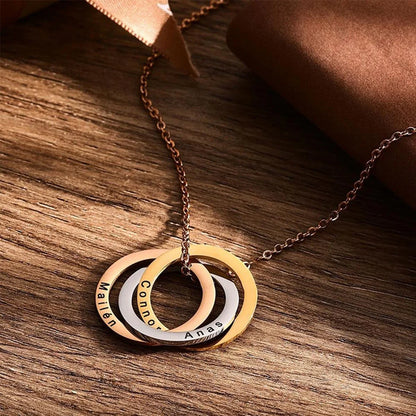 Personalized round necklace, engraved name and text necklaces, Valentine's Day gifts,Family gifts
