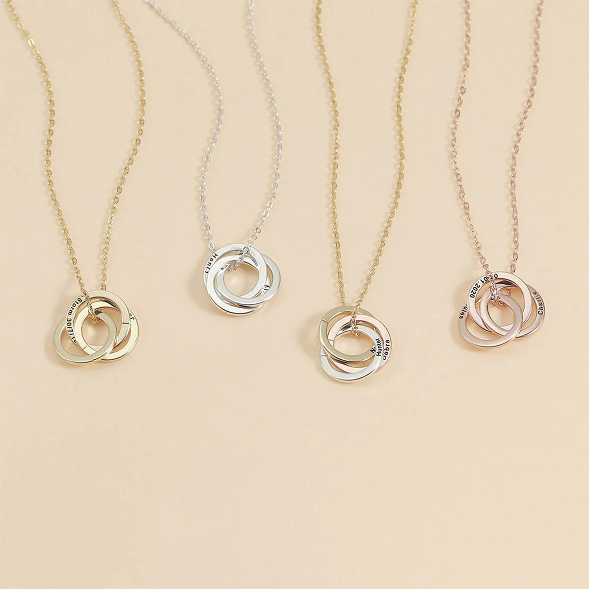 Personalized round necklace, engraved name and text necklaces, Valentine's Day gifts,Family gifts