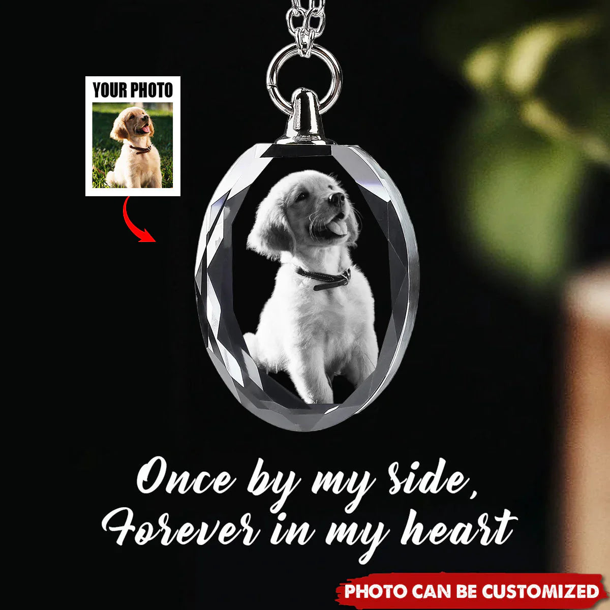 National Parents' Day❤Custom Photo Laser Engraved Crystal Necklace, Valentine's Day, Mother's Day, Memorial Gift