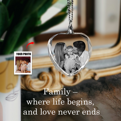 National Parents' Day❤Custom Photo Crystal Necklace - Valentines Gift For Her, Anniversary Gift, Memorial Gift