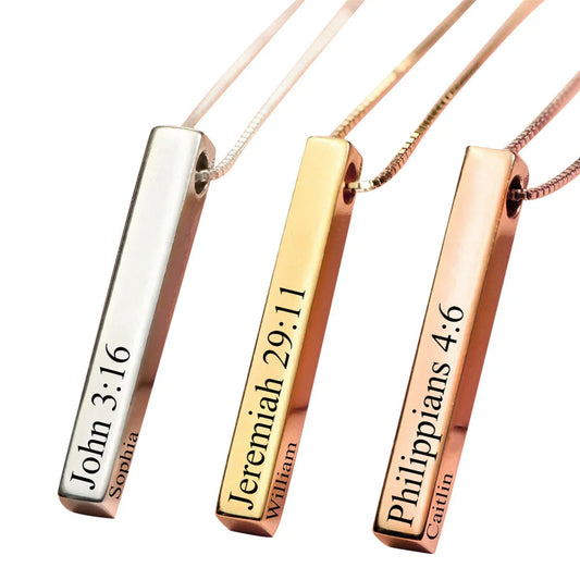 Personalized Vertical Bar Necklace