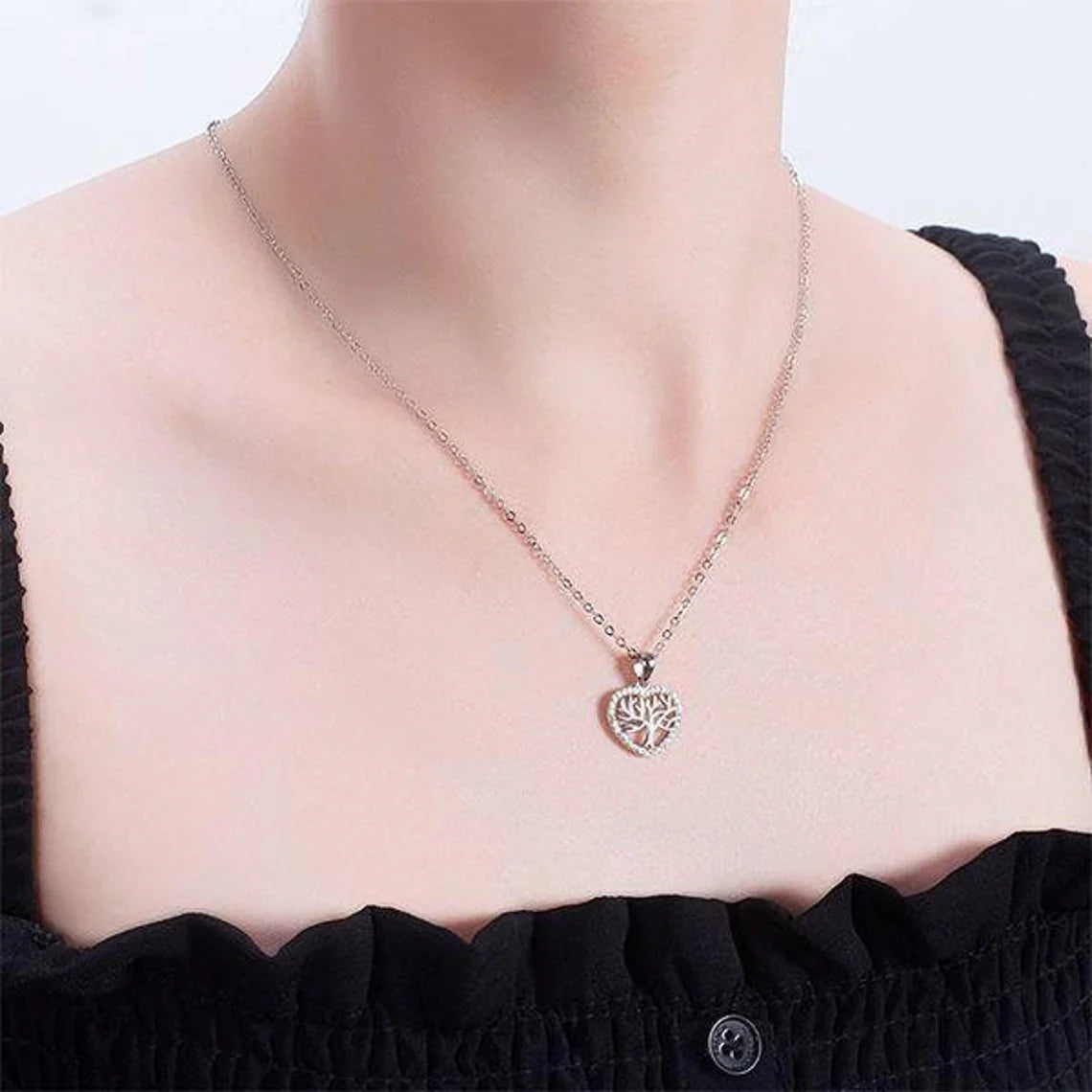 To My Sister-Tree of Life Heart Pendant Necklace