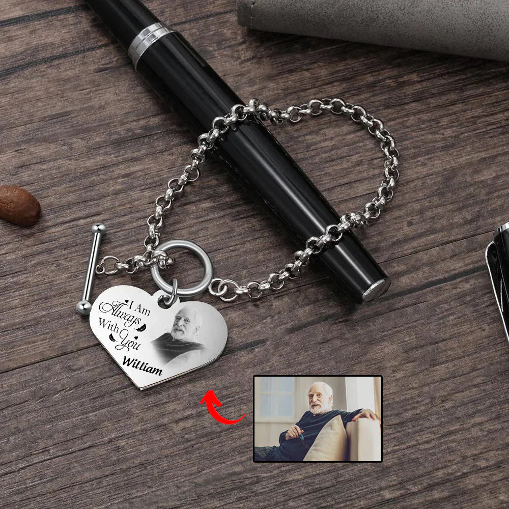 National Parents' Day❤Personalized Engraved Heart Bracelet I'm Always With You - Memorial Gift For Family, Friend