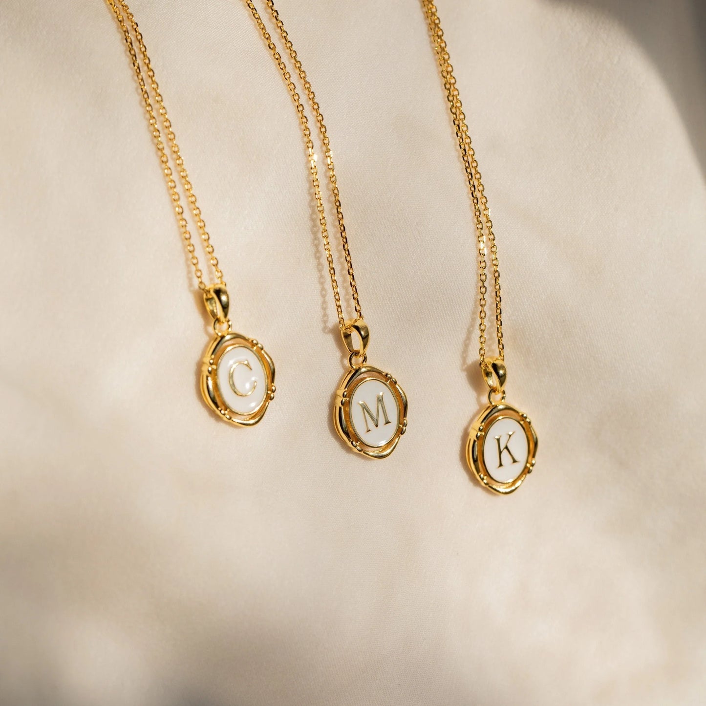 Personalized Ellipsoid Capital Letter Necklace, Perfect Gift For Her